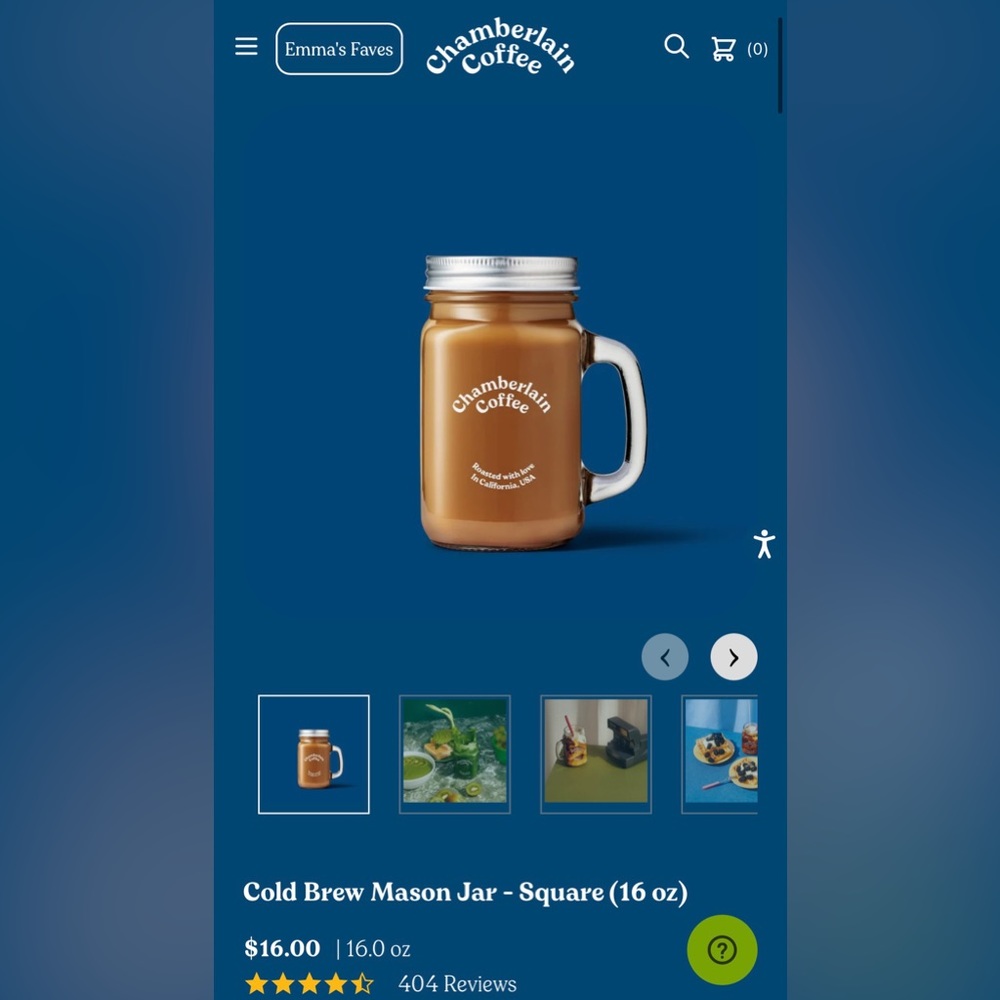 Chamberlain coffee cold brew mason jar